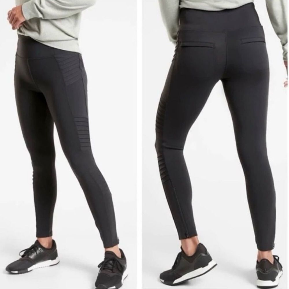 Athleta Black Delancey Moto Tight